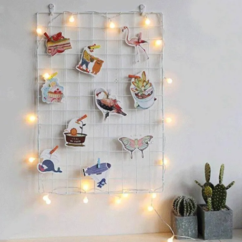 Decorative Iron Wall Organizer - Home Storage Grid