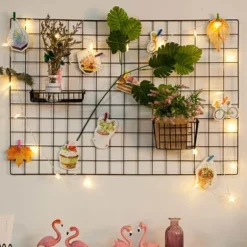 Decorative Iron Wall Organizer - Home Storage Grid