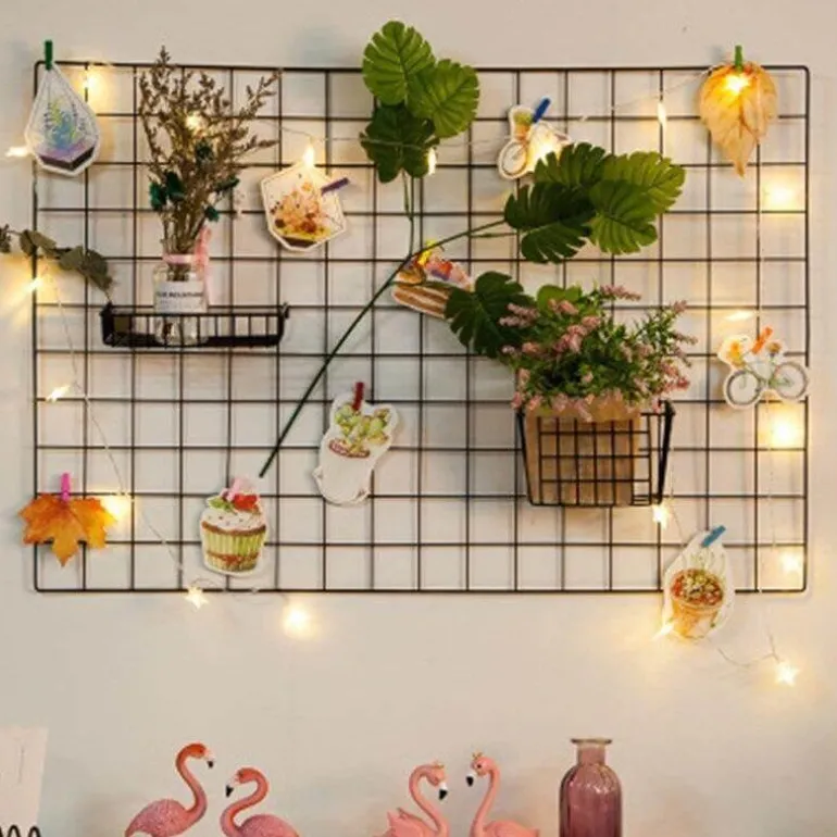Decorative Iron Wall Organizer - Home Storage Grid