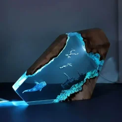 Deep Ocean Resin Nachtlampe - Dekoratives LED-Ozeanlicht