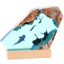 Deep Ocean Resin Nachtlampe - Dekoratives LED-Ozeanlicht