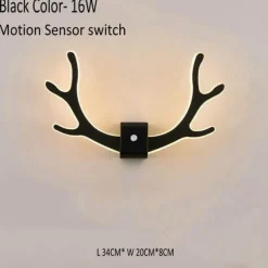 Deer Antler Wall Lamp with Motion Sensor - Creative Home Decor Lighting