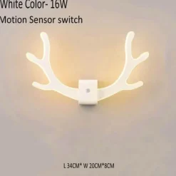 Deer Antler Wall Lamp with Motion Sensor - Creative Home Decor Lighting