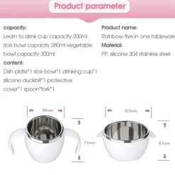 Deer Baby-Essset – 5-in-1-Geschirr-Essentials für Kleinkinder