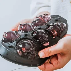 3D-Eiswürfelform mit Totenkopfmotiv – große Silikonformen für Partys und Getränke