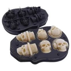 3D-Eiswürfelform mit Totenkopfmotiv – große Silikonformen für Partys und Getränke
