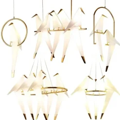 Dekorative Origami-Vogel-Kronleuchterlampe
