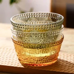 Dekorative Sonnenblumen-Glasschale - Geprägte Schale