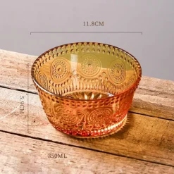 Dekorative Sonnenblumen-Glasschale - Geprägte Schale