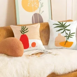 Dekorativer Kissenbezug aus Sonnenblumen-Jacquard