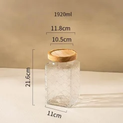 Dekoratives Vorratsglas aus Glas – quadratischer Küchen-Organizer mit Prägung
