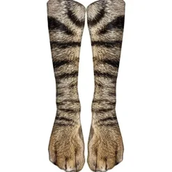 3D-gedruckte Katzenpfotensocken - Unisex-Tiersocken