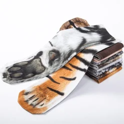 3D-gedruckte Katzenpfotensocken - Unisex-Tiersocken
