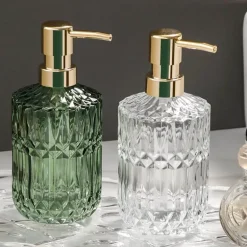 Diamond Glass Soap Dispenser - Elegant Bathroom Accessory