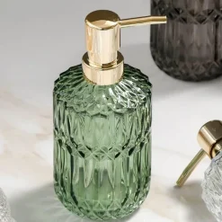 Diamond Glass Soap Dispenser - Elegant Bathroom Accessory