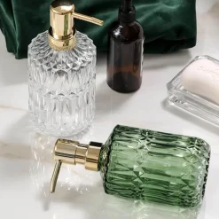 Diamond Glass Soap Dispenser - Elegant Bathroom Accessory