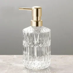Diamond Glass Soap Dispenser - Elegant Bathroom Accessory