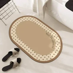 Diatom Bath Mat - Absorbent Oval Bathroom Rug