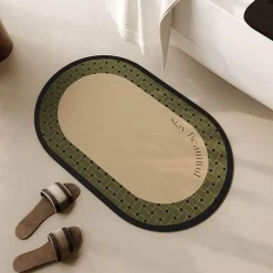 Diatom Bath Mat - Absorbent Oval Bathroom Rug
