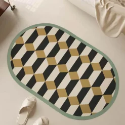 Diatom Bath Mat - Geometric Pattern Bathroom Mat