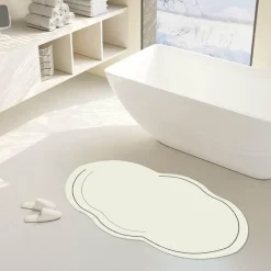 Diatom Bath Mat - Solid Color Cloud Design