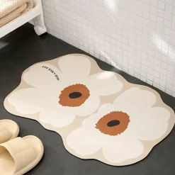 Diatom Flower Bath Mat - Absorbent Bathroom Rug