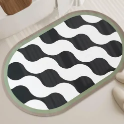 Diatom Mud Bath Mat - Absorbent Wave Design for Spa and Comfort
