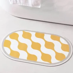 Diatom Mud Bath Mat - Absorbent Wave Design for Spa and Comfort