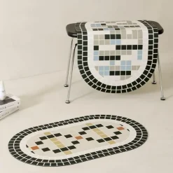Diatomaceous Earth Bath Mat - Absorbent Home Spa Mosaic Design