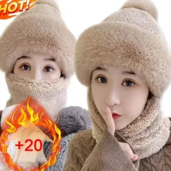Dickes Wintermütze- und Schal-Set – warme, kuschelige Accessoires