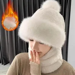 Dickes Wintermütze- und Schal-Set – warme, kuschelige Accessoires