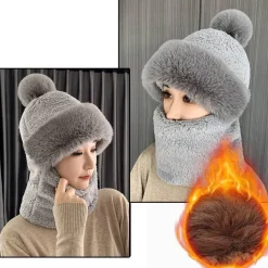 Dickes Wintermütze- und Schal-Set – warme, kuschelige Accessoires