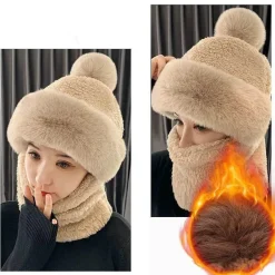 Dickes Wintermütze- und Schal-Set – warme, kuschelige Accessoires