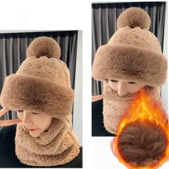 Dickes Wintermütze- und Schal-Set – warme, kuschelige Accessoires
