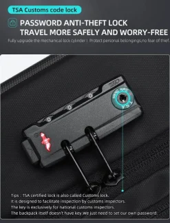 Diebstahlsicherer USB-Laptop-Rucksack – Stilvolle, sichere Reisetasche