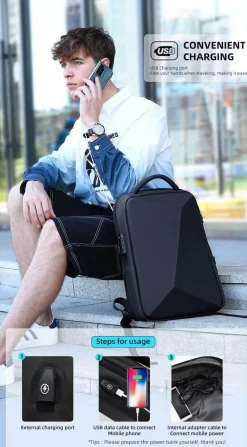 Diebstahlsicherer USB-Laptop-Rucksack – Stilvolle, sichere Reisetasche