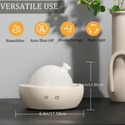 Diffusor für ätherische Öle aus Glas mit Basis aus echtem Holz, Aromatherapie-Diffusor