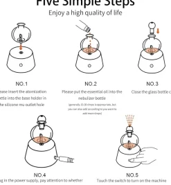 Diffusor für ätherische Öle aus Glas mit Basis aus echtem Holz, Aromatherapie-Diffusor