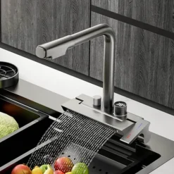 Digital Rain Wasserfall Küchenarmatur - Ausziehbare Brause