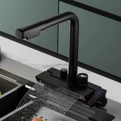 Digital Rain Wasserfall Küchenarmatur - Ausziehbare Brause