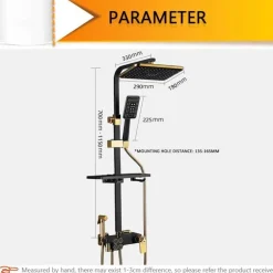 Digital Rainfall Shower System - Hydro Lux LED Shower Set