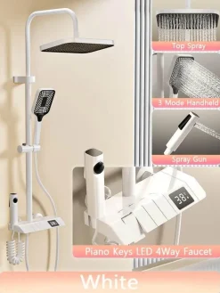 Digital Shower Set - Elegant Rain Shower Head with Temperature Display