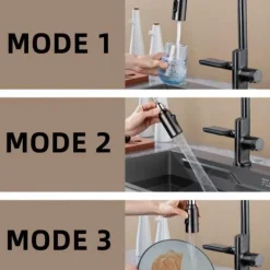 Digitaler Küchenhahn - Ausziehbarer Wasserfall-Temperatursensor