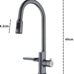 Digitaler Küchenhahn - Ausziehbarer Wasserfall-Temperatursensor