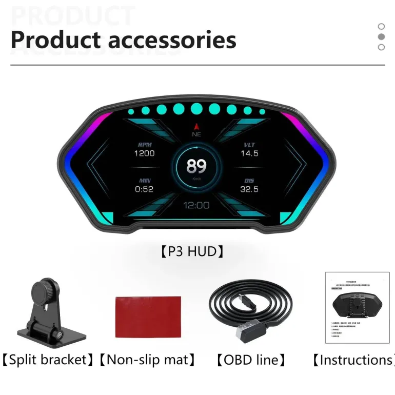 Digitaler Tachometer mit Head-Up-Display fürs Auto – Crystal Speed Monitoring Device