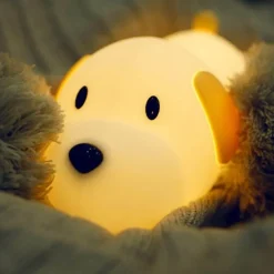 Dimmable LED Dog Night Light - Pet Friendly Soft Glow