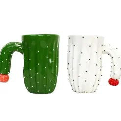 3D-Kaktus-Keramiktasse – einzigartige Kaffee-/Teetasse mit besonderem Henkel
