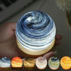 3D-Kristallplaneten-Nachtlampe – LED-Atmosphärenleuchte