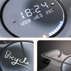 3D-LED-Fahrrad-Wanduhr – moderne, leuchtende Heimdekoration