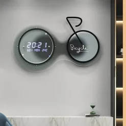 3D-LED-Fahrrad-Wanduhr – moderne, leuchtende Heimdekoration